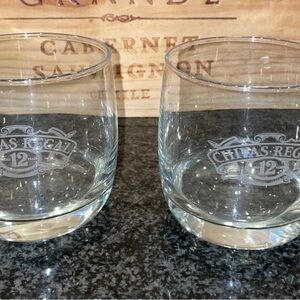 2 Chivas Regal Aged 12 Years Scotch Rocks Glass  Logo 3.5" Tall